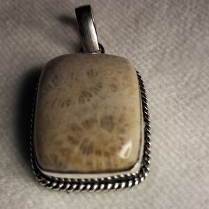 Coral Fossil Pendant